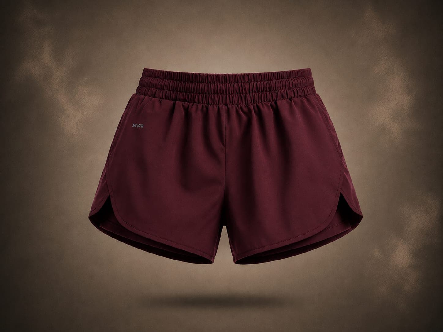 Female Gym short wine red